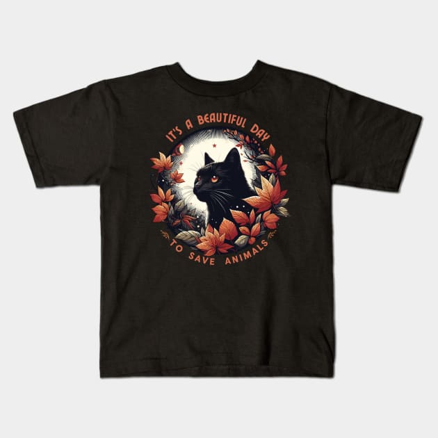 its a beautiful day to save animals Kids T-Shirt by TomFrontierArt